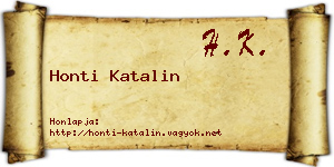 Honti Katalin névjegykártya